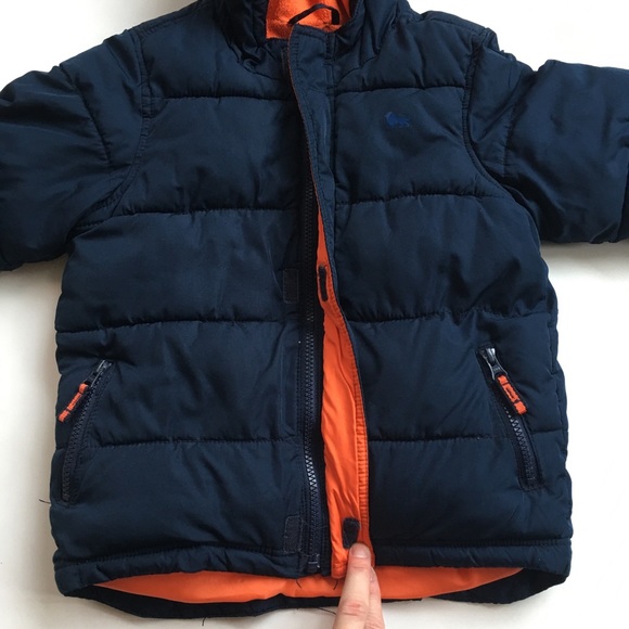 Old Navy Boy Size 5T Navy Blue Fleece Lined Coat - Picture 4 of 7